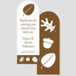 Fall Leaves in Chocolate Wedding Favor Bookmarks