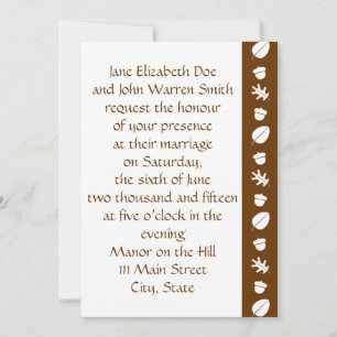 Fall Leaves in Chocolate Wedding Invitation