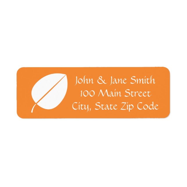 Fall Leaves in Orange Return Address Label (Front)