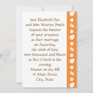 Fall Leaves in Orange Wedding Invitation