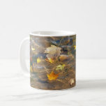 Fall Leaves in Pond Water Nature Photography Coffee Mug