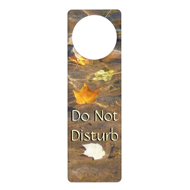 Fall Leaves in Pond Water Nature Photography Door Hanger (Front)