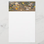 Fall Leaves in Pond Water Nature Photography Stationery