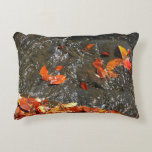 Fall Leaves in Waterfall I Autumn Photography Accent Pillow
