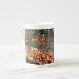 Fall Leaves in Waterfall I Autumn Photography Bone China Mug