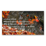 Fall Leaves in Waterfall I Autumn Photography Business Card Magnet