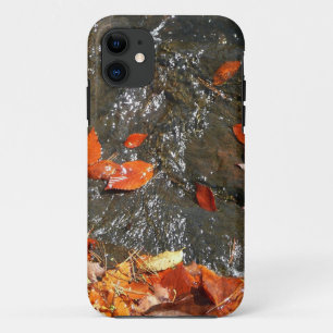 Fall Leaves in Waterfall I Autumn Photography iPhone 11 Case