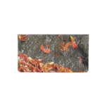 Fall Leaves in Waterfall I Autumn Photography Checkbook Cover