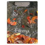 Fall Leaves in Waterfall I Autumn Photography Clipboard