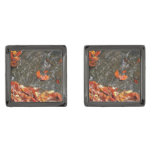 Fall Leaves in Waterfall I Autumn Photography Cufflinks