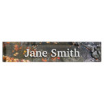 Fall Leaves in Waterfall I Autumn Photography Desk Name Plate