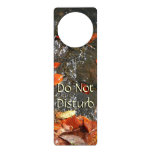 Fall Leaves in Waterfall I Autumn Photography Door Hanger