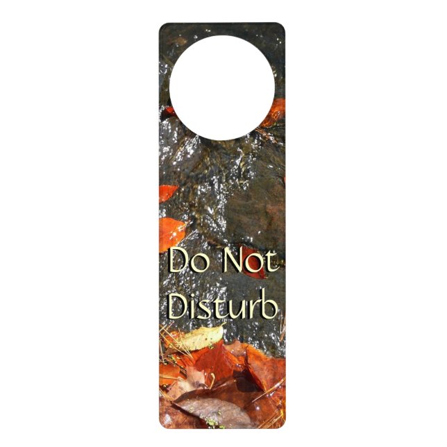 Fall Leaves in Waterfall I Autumn Photography Door Hanger (Front)