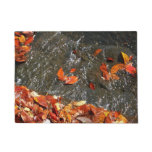 Fall Leaves in Waterfall I Autumn Photography Doormat