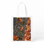 Fall Leaves in Waterfall I Autumn Photography Grocery Bag