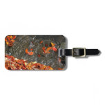 Fall Leaves in Waterfall I Autumn Photography Luggage Tag