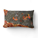 Fall Leaves in Waterfall I Autumn Photography Lumbar Pillow