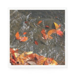 Fall Leaves in Waterfall I Autumn Photography Napkins