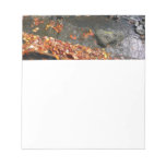 Fall Leaves in Waterfall I Autumn Photography Notepad