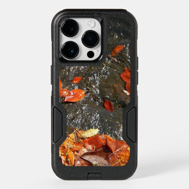 Fall Leaves in Waterfall I Autumn Photography Otterbox iPhone Case (Back)