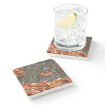 Fall Leaves in Waterfall I Autumn Photography Stone Coaster