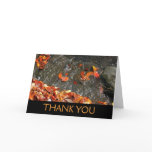 Fall Leaves in Waterfall I Autumn Photography Thank You Card