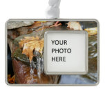 Fall Leaves in Waterfall II Autumn Photography Christmas Ornament