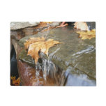 Fall Leaves in Waterfall II Autumn Photography Doormat