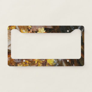 Fall Leaves in Waterfall III Autumn Nature License Plate Frame