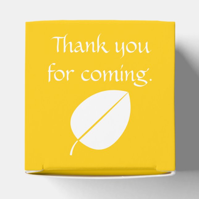 Fall Leaves in Yellow Favor Box (Top)