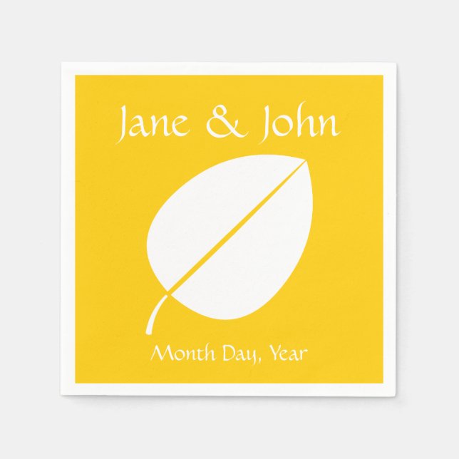 Fall Leaves in Yellow Napkins (Front)