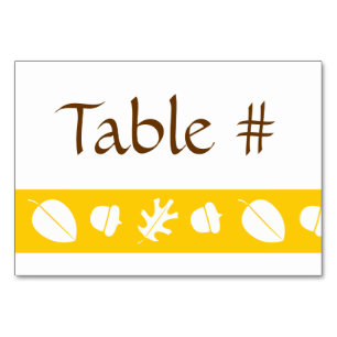 Fall Leaves in Yellow Table Card