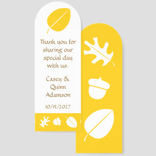 Fall Leaves in Yellow Wedding Favor Bookmarks