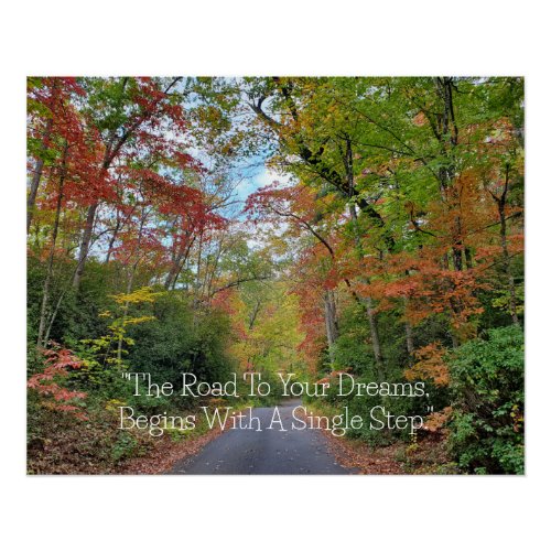 Fall Leaves Inspirational Quote Poster