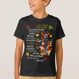 Fall Leaves Jesus Cross I Can Imagine Christian Re T-Shirt