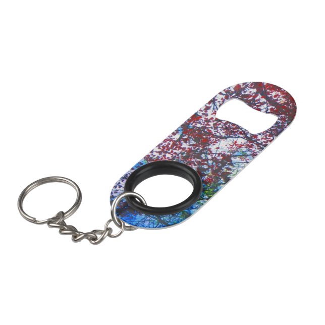 Fall Leaves Keychain Bottle Opener (Front Angled)