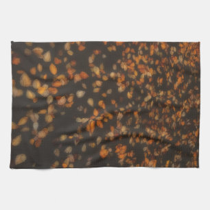 fall leaves kitchen towel