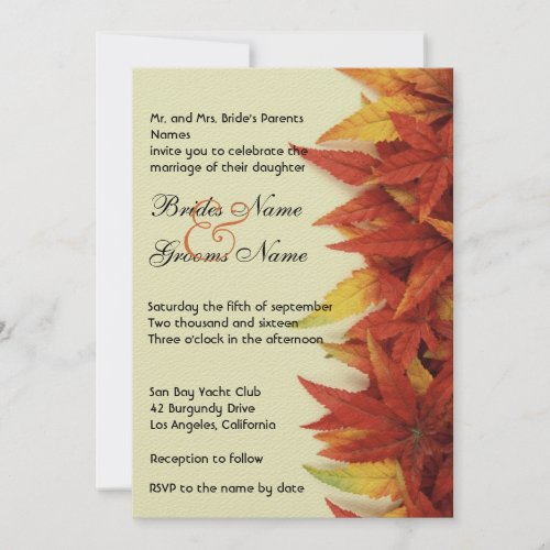 Fall Leaves l Autumn Wedding Invitation