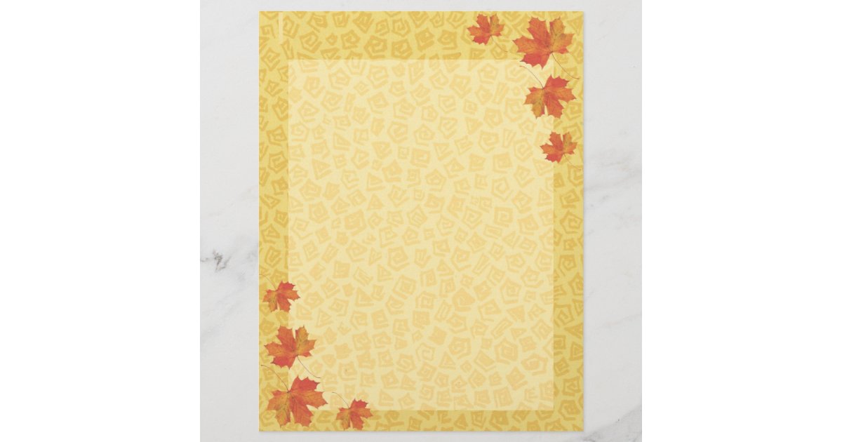Fall Leaves Letterhead | Zazzle