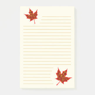Fall Leaves Lined Post-it Notes
