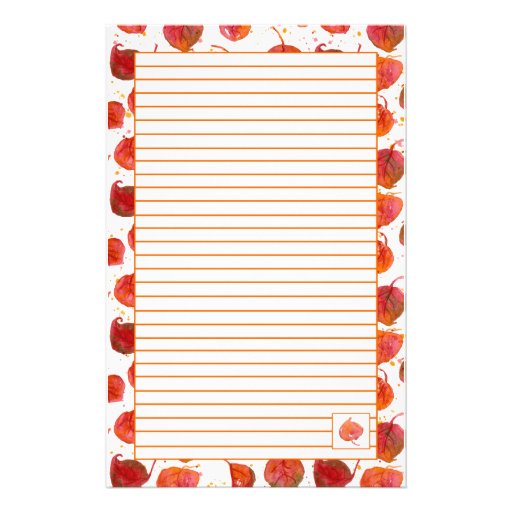 Fall Leaves Lined Stationery Letter Writing Paper | Zazzle