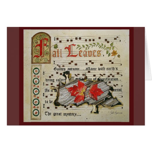 Fall Leaves Manuscript Cards (Front Horizontal)