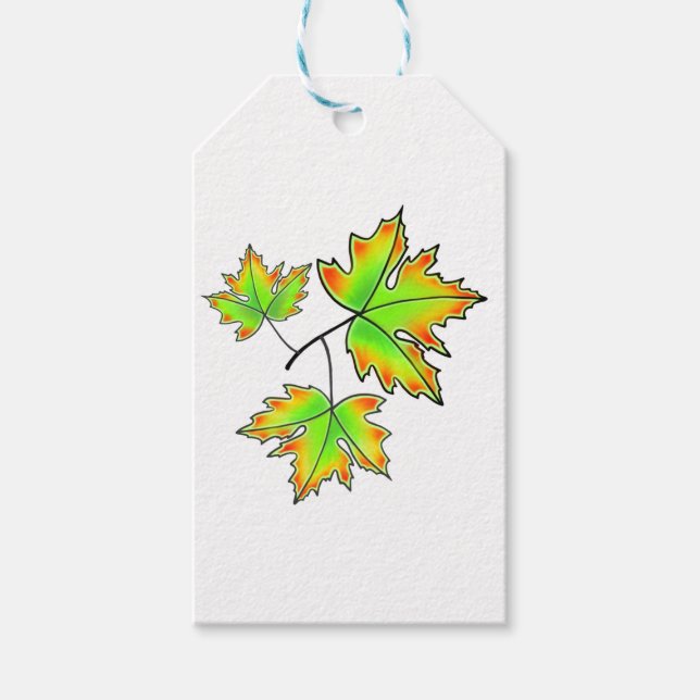 Fall leaves Maple Leaf Gift Tags (Front)