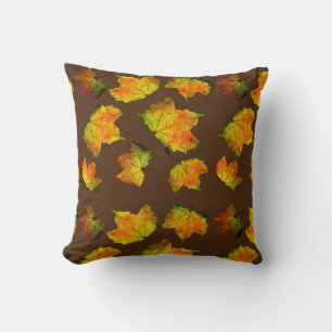 Fall Leaves Maple Tree Pattern Thanksgiving 2021 Throw Pillow