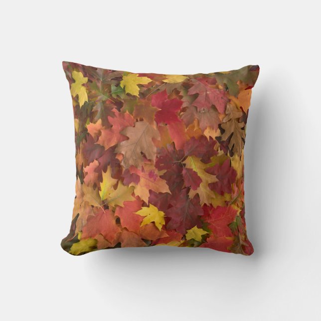 Fall Leaves Mixed Colors Pillow (Front)