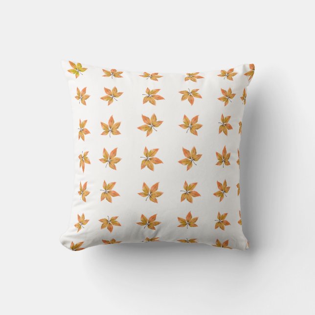 Fall Leaves Modern Farmhouse Autumn Decor Throw Pillow (Front)