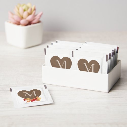 Fall Leaves Monogram Favor Hand Sanitizer Packet