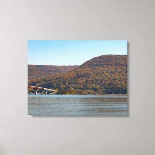 Fall Leaves Mountains at Nickajack Lake Tennessee Canvas Print