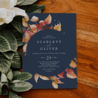 Fall Leaves | Navy Blue & Burgundy Casual Wedding