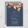 Fall Leaves | Navy Blue & Burgundy Wedding Invitation